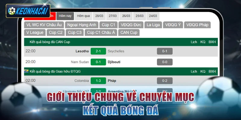 Giới thiệu sơ lược về chuyên mục kết quả bóng đá