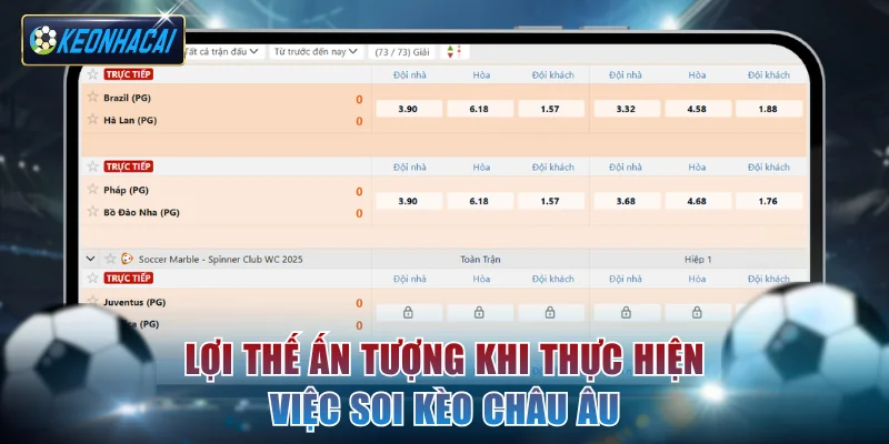 Lợi thế ấn tượng khi thực hiện việc soi kèo châu Âu