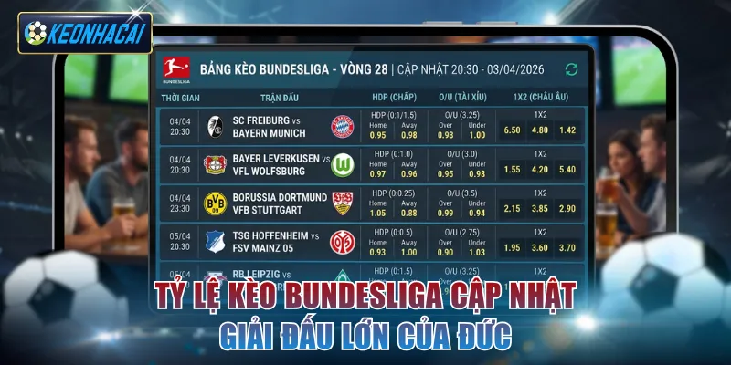 Tỷ lệ kèo Bundesliga cập nhật giải đấu lớn của Đức